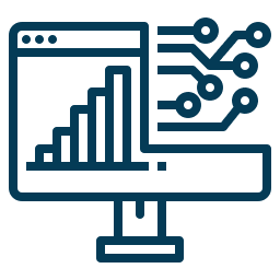 A computer monitor with a graph on it.